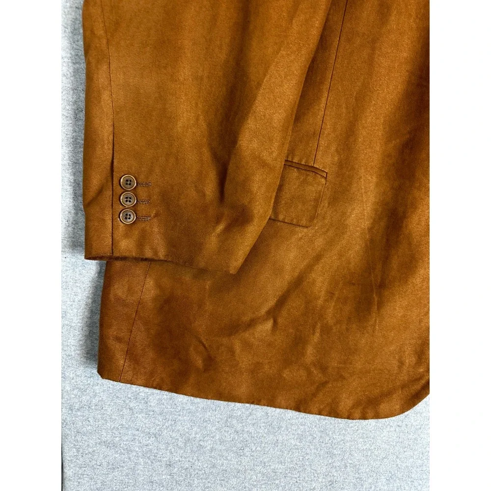 KS Signature Blazer Mens 62 Big Camel Brown Faux Suede Sport Coat